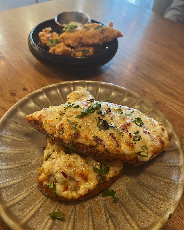 Image of Bombay Cheese Toast and Pakoras at Bindas Eatery